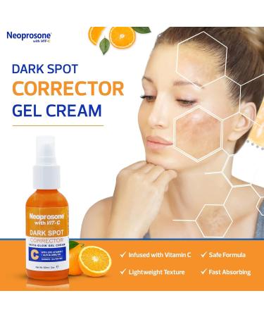 NEOPROSONE Vit C Dark Spot Corrector Gel Cream - Brightening Anti-Aging Solution for Face & Body - 60 ml / 2 fl oz - Remove Dark Spots & Even Skin Tone - Buy Online on SooperMarket.com
