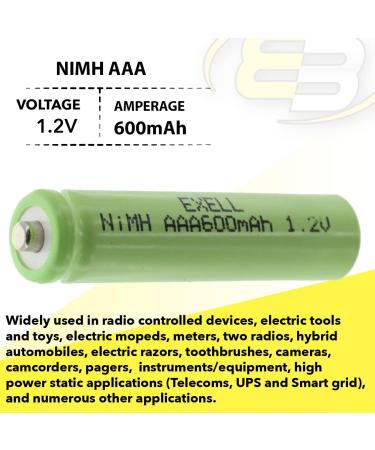 Buy 5x Exell 1.2V NIMH AAA 600mAh Rechargeable Batteries - Perfect for Telecoms Smart Grid RC Devices & More - Buy Online on SooperMarket.com