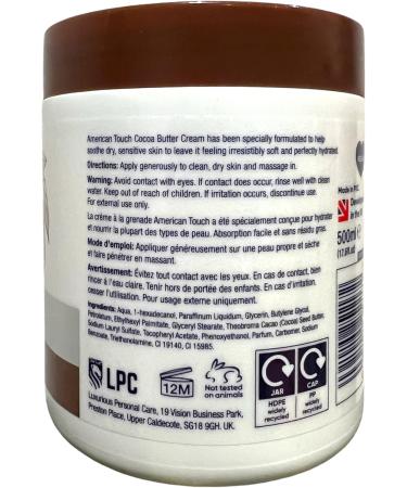 American Touch Cocoa Butter Body Cream 500ml - Buy Online on SooperMarket.com