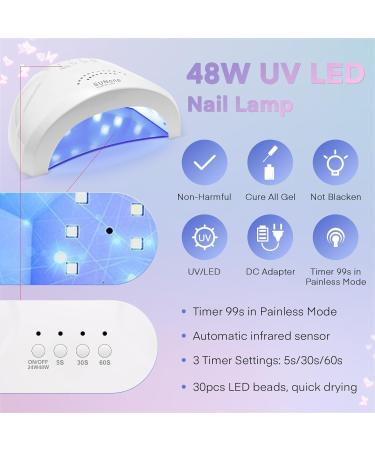 Topdirect Geln gel Starter Set | 20 Colors Shellac Set with 48W UV Lamp | 5-in-1 Adhesive Gel Polish for DIY Nail Design - Buy Online on SooperMarket.com