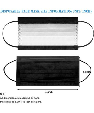 Taimu TM Black Disposable Face Masks for Protection - 50 Pack Safety Masks for Men and Women - Buy Online on SooperMarket.com