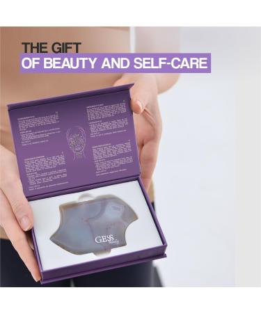 GESS Gua Sha Natural Stone Agate Unique Shape Face Stone for Face Yoga Guasha Stone Double Chin Remover Face Massager Against Wrinkles Lymphatic Drainage Face Face Sculptor - Buy Online on SooperMarket.com