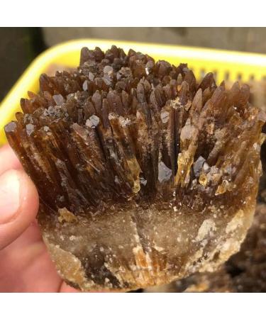 Crystal Natural Yellow Amber Calcite Rough Crystal Stone Collection Rough Rock Specimen Home Decor (Size : 60-100g)