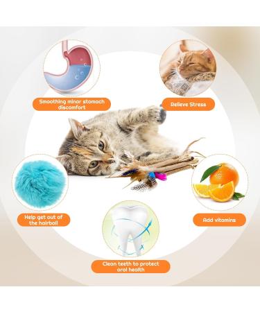 Zuimei 6 Pack Silvervine Chew Sticks Kitten Teething Toys Natural Cat Teeth Nip Cleaning Teeth Chew Catnip Toys with Bells and Feathers for Cat Teeth Cleaning Kitten Teething and Stress Release - Buy Online on SooperMarket.com