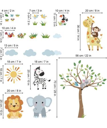 Decalmile Jungle Animals Wall Decals - Nursery and Kids Room Wall Stickers - Buy Online on SooperMarket.com