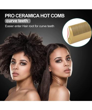 Dan Technology Hot Comb Hair Straightener | 15 Adjustable Temperatures | Digital Display | Curved Teeth Ceramic Comb | Professional Straightening Comb for Thick Hair - Buy Online on SooperMarket.com