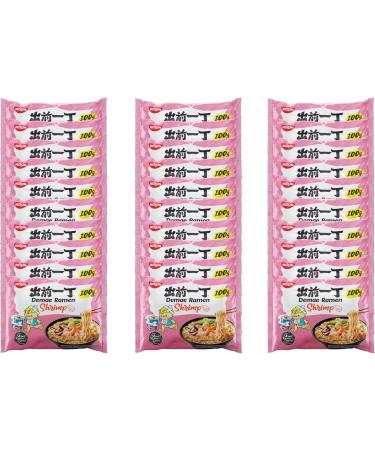 Nissin Demae Ramen Japanese Instant Ramen Noodles - Shrimp Flavour 100g (Pack of 30)