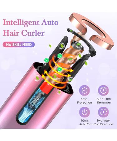 Shop Cordless Automatic Curling Iron - 6 Temps & Timers Rechargeable Scald-Free | International Shipping Available - Buy Online on SooperMarket.com