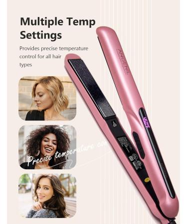 ANGENIL Argan Oil 2-in-1 Hair Straightener & Curler | Professional Portable Flat Iron | 1 Inch Dual Voltage LCD Display | Pink - Buy Online on SooperMarket.com