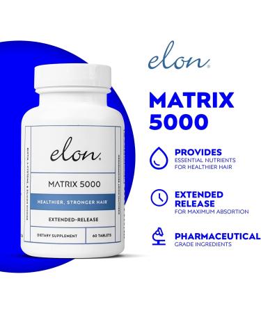 Elon Matrix 5000 Hair & Nail Vitamins - Biotin 5000mcg for Hair Growth - 60 Day Supply Promotes Healthy Hair & Nails Suitable for All Hair Types - Buy Online on SooperMarket.com