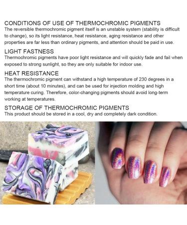 Thermochromic Powder Pigment Color Changing Powder for DIY Nail Art Acrylic Paint Fine Art (Light Blue Turns Warm Red) - Buy Online on SooperMarket.com