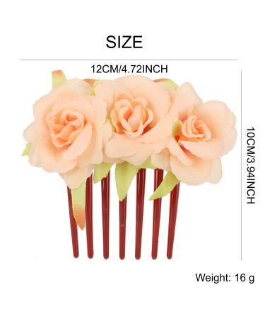 7 Pack Fake Rose Flower Hair Combs Hairpins for Women - Bridal Wedding Beach Party Hair Accessories - Buy Online on SooperMarket.com
