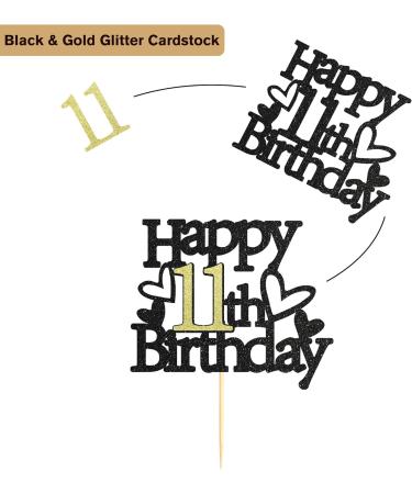 Sumerk Glitter Happy 11th Birthday Cake Toppers 11th Cake Topper 11th Birthday Cake Decorations Party Supplies for Boys Girls - Pack of 1 - Buy Online on SooperMarket.com