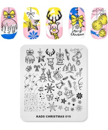 Alexnailart Nail Stamping Plate Christmas Halloween (CHRISTMAS 019) - Manicure Templates for Festive Nail Art - Buy Online on SooperMarket.com