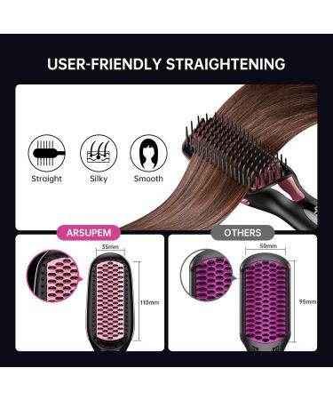 Shop Hair Straightener Brush - Ceramic Hot Comb with 16 Temp Settings Dual Voltage & Anti-Scald for Effortless Styling | Global Shipping Available - Buy Online on SooperMarket.com