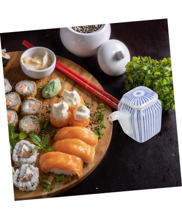 MAGICLULU 4pcs Ceramic Soy Sauce Pot Japanese Oil Jar Cruet Japanese Oil Dispenser Ceramic Seasoning Jar Container Ceramic Soy Sauce Dispenser Seasoning Bowl Soy Sauce Jar Ceramics Household 8X7.5X5CMx4pcs Bluex4pcs - Buy Online on SooperMarket.com