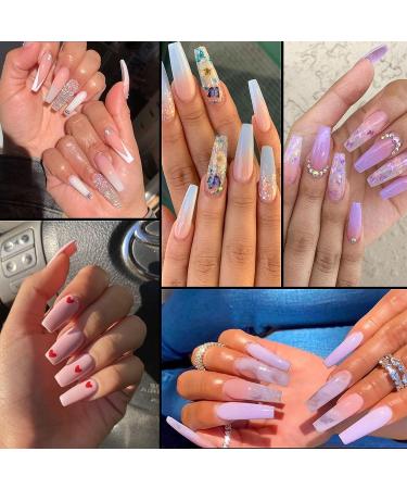 TOMICCA Clear Coffin Nail Tips 500pcs - Long Full Cover Acrylic Fake Nails | Ballerina Style in 10 Sizes for Nail Extension - Ideal for Salons and DIY Nail Art - Buy Online on SooperMarket.com