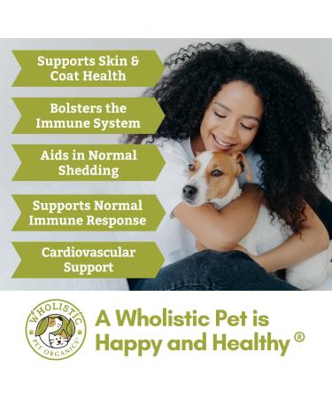Wholistic Pet Organics Flaxseed Oil for Dogs - 16 Oz | Organic Antioxidant-Rich Omega 3 & 6 Supplement for Cardio, Immune, Skin & Coat Health - Buy Online on SooperMarket.com