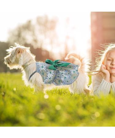 Puppy Dog Floral Dress Set - 4 Pieces Cute Rosette Sundress & Bowknot Apparel for Small Pets (Flower Patterns L) - Buy Online on SooperMarket.com