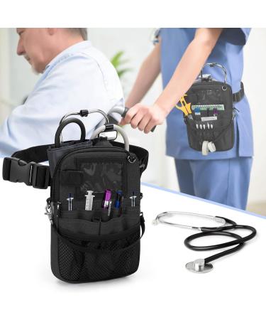 Trunab Vet Nurse Pouch with Multiple Pockets Nurse Waist Bag Fanny Pack with Adjustable Waist Strap for Stethoscope Scissors and Other Medical Supplies Black - Patented Design Black 1 - Buy Online on SooperMarket.com