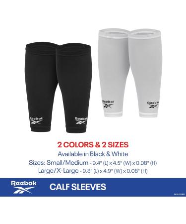 Reebok Compression Calf Sleeves L (35-40 cm) - White | Boost Performance & Recovery - International Shipping Available - Buy Online on SooperMarket.com