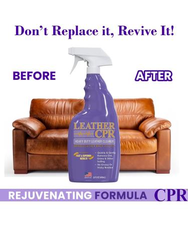 Leather CPR Heavy Duty Cleaner 22oz - Fast & Effective Leather Care for Furniture Cars Purses Shoes & More - Buy Online on SooperMarket.com