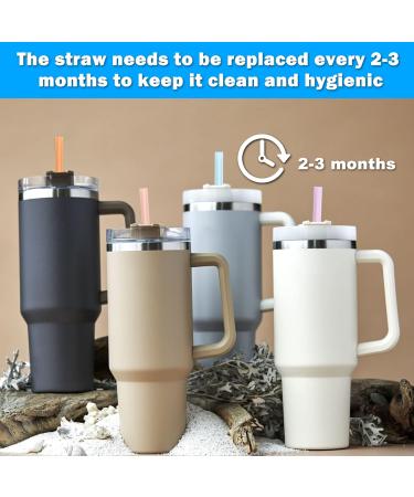 XANGNIER 6 Pack Multicolor Silicone Replacement Straws for Stanley Cups - Reusable Long Straws with Cleaning Brush | Compatible with Stanley Quencher Adventure, Water Jug & Cup Accessories - Buy Online on SooperMarket.com