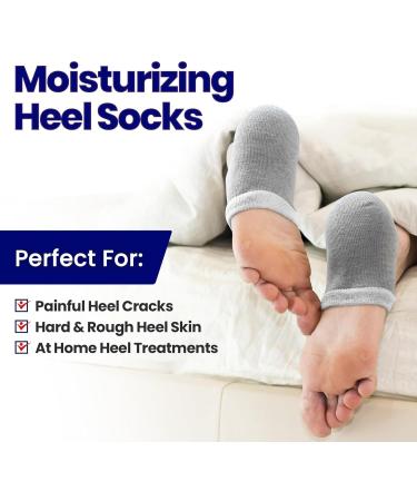 4 Pairs Heel Moisture Gel Socks for Cracked Heels | Foot Care Open Toe Socks for Dry Skin Treatment - International Shipping Available - Buy Online on SooperMarket.com