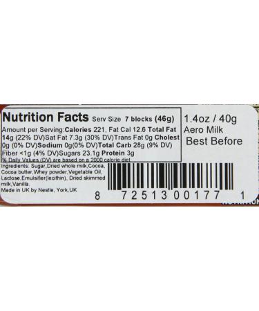 Nestle Aero Milk Chocolate Bar 1.4oz (27g), Pack of 12 - Delicious Airy Chocolate Treat - Buy Online on SooperMarket.com