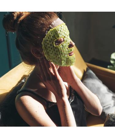 Jade Facial Mask Set - Natural Green Stone Skincare Tools for Puffy Eyes, Dark Circles, and Face Massage - Buy Online on SooperMarket.com