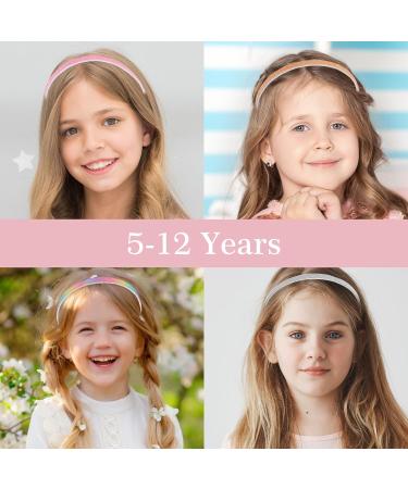 WLLHYF Glitter Headband 4pcs Plastic Sparkly Cute Non Slip Chunky Hairbands Thick Bling Confetti Rainbow Hair Bands with Teeth Little Girls Colorful Hair Accessories (Solid color - black tail) - Buy Online on SooperMarket.com