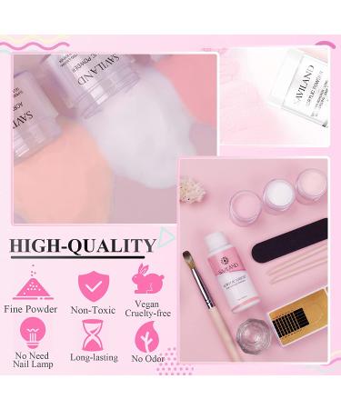 Saviland Acrylic Nail Kit - Professional Clear, Nude, and Pink Acrylic Powder and Liquid Set for Extensions, Nail Art Designs, and DIY - Beginner-Friendly A1 Acrylic Nail Set - Buy Online on SooperMarket.com