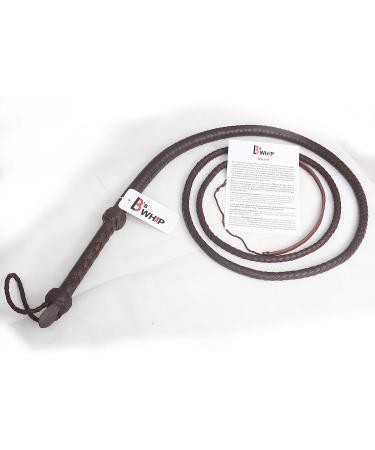 6ft 8 Plait Dark Brown Cowhide Leather Bullwhip - Indiana Jones Style - Buy Online on SooperMarket.com