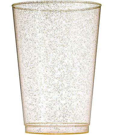 Glitter Plastic Cups Clear Plastic Cups Tumblers Gold Glitter Cups Disposable Wedding Cups Elegant Party Cups Recyclable and BPA-Free (12 OZ) 340 g (Pack of 50) - Buy Online on SooperMarket.com