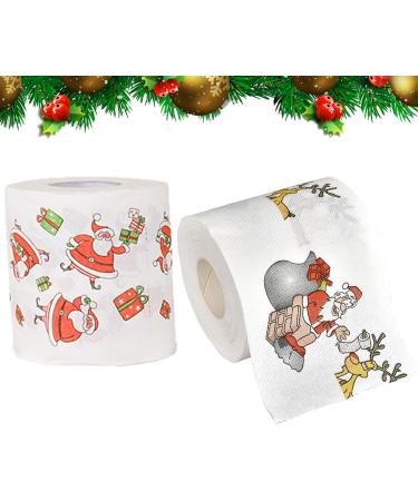 Christmas Toilet Roll Christmas Toilet Paper Christmas Toilet Paper 2 Rolls Santa Claus Printed Christmas Toilet Roll Funny Merry Xmas Toilet Paper Bulk Bathroom Decor Stocking Stuffers Party Favors - Buy Online on SooperMarket.com
