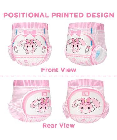 LittleForBig Adult Printed Diaper 10 Pieces - Baby Usagi Pink L - Large 36-48 - Buy Online on SooperMarket.com