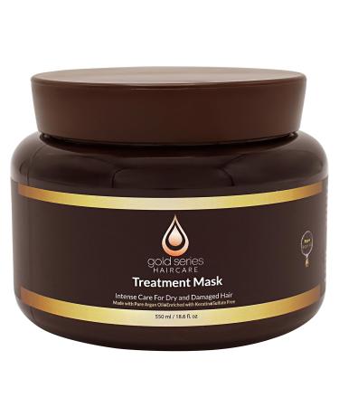 Moroccan Gold Series Treatment Mask   Deep Hydrating Argan Oil Hair Mask for Dry Damaged  Color Treated and Curly Hair Enriched with Keratin   Sulfate Free Natural Hair Repair Treatment  18.6oz 18.6 Fl Oz (Pack of 1)