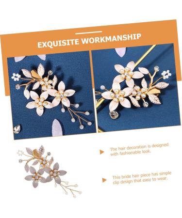 Didiseaon Bride Wedding Hairpin Rose Hair Clip Bride Accessories Flower Clip Bridesmaid Hair Accessories Gold Headpiece Bridal Hair Clip Wedding Headpiece Issue Card Temperament Rhinestone - Buy Online on SooperMarket.com