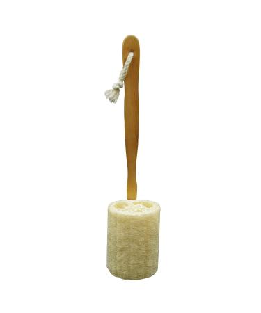 Natural Exfoliating Loofah Luffa Loofa Back Sponge Scrubber Brush with Long Wooden Handle Stick Holder Body Shower Bath Spa Pack of 1