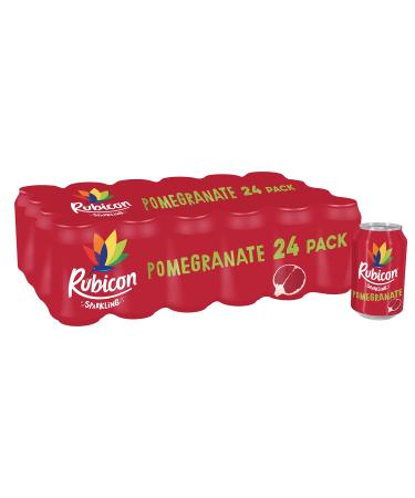 Rubicon Sparkling Pomegranate Flavoured Fizzy Drink with Real Fruit Juice Handpicked Fruits for a Temptingly Intense Taste "Made of Different Stuff" - 24 x 330ml Cans Pomegranate 330ml | 24 Cans