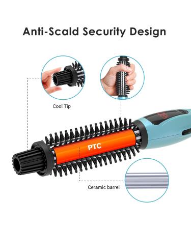 PHOEBE Curling Iron Brush - Anti-Scald Instant Heat Dual Voltage Ceramic Tourmaline Ionic Wand for All Hair Types (1 Inch) - Shop Internationally - Buy Online on SooperMarket.com