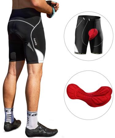Santic Men's Cycling Shorts with Seat Cushion - Comfortable Bike Pants for Cyclists - Durable Upholstered Bicycle Shorts - Buy Online on SooperMarket.com