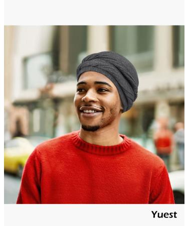 Satin Lined Halo Turban Set for Men - X-Large Black & Dark Heather Grey - Buy Online on SooperMarket.com