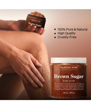 Natural Brown Sugar Body Scrub - Reduce Cellulite & Stretch Marks - 10 oz Exfoliating Scrub - Buy Online on SooperMarket.com