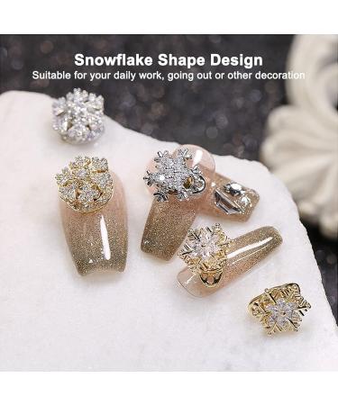 3D Nail Art Decoration Snowflake Shape Christmas Nail Art Decor Rotatable Beautiful Nail Rhinestone Snowflake Nail Art Accessory for Home Salon Practical Nail Charm for DIY Crafts - Buy Online on SooperMarket.com