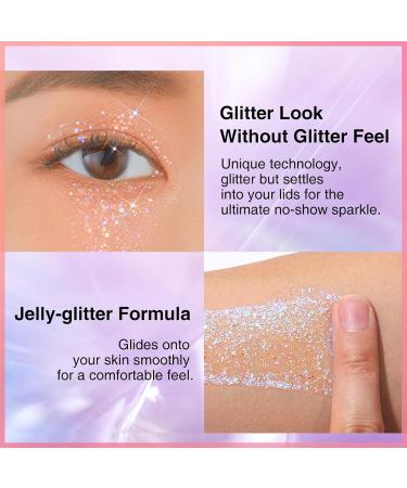 MIELIKKI Glitter Gel for Face & Body | Holographic Sparkling Shimmer Gel | Festival Rave Makeup & Accessories | Reflective Diamond Pigment for Eyes Lips Hair & Nails #02 - Buy Online on SooperMarket.com