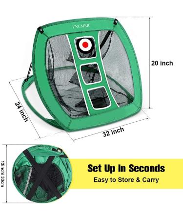 Pop Up Golf Chipping Net with 15 Training Balls and 2 Hitting Mats - Indoor/Outdoor Collapsible Portable Golfing Target for Backyard Driving and Swing - Buy Online on SooperMarket.com