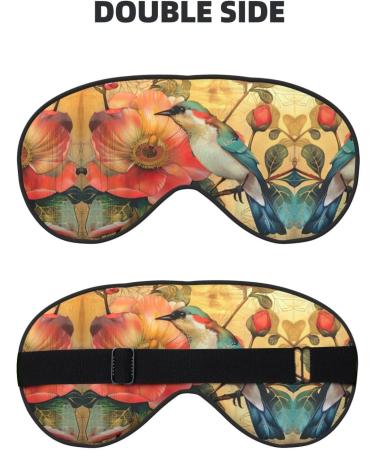 SSIMOO Flower and Bird Soft Sleep Eye Mask | Breathable Travel Eye Patch for Women | Perfect for Relaxation & Comfort - Buy Online on SooperMarket.com