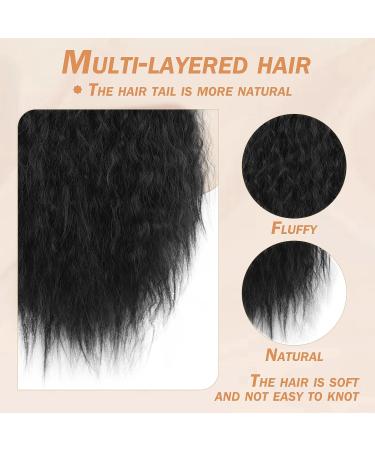 AISI BEAUTY 22 inch Long Curly Drawstring Ponytail Extension for Women | Clip in Wavy Natural Ponytail | (1B) - Buy Online on SooperMarket.com