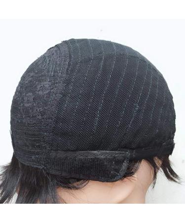 Shop 8-Inch Straight Human Hair Wigs with Bangs | Glueless Bob Wigs for Black Women | Brazilian Remy Short Hair - 130% Density - Buy Online on SooperMarket.com
